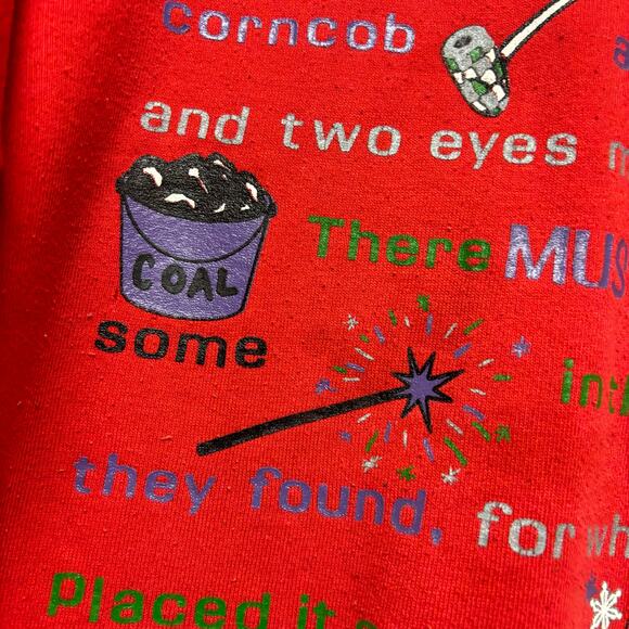 Vintage Frosty The Snowman Crewneck Sweatshirt BJ Designs Teacher Cozy Comfy Med - Picture 6 of 9